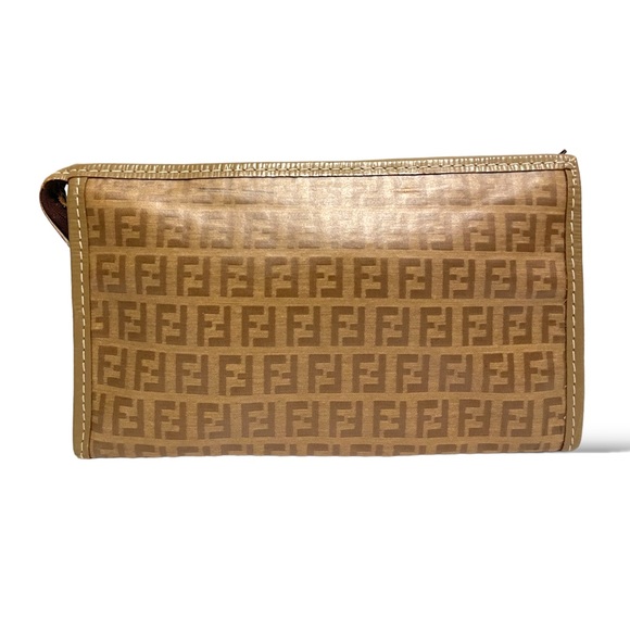 FENDI Vintage Zucchino FF Logo Monogram Coated Canvas Clutch - Picture 8 of 15